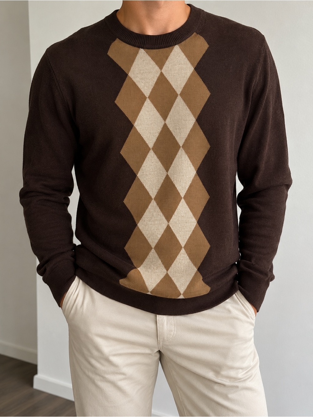 Axcess Dark Brown Crewneck Sweater